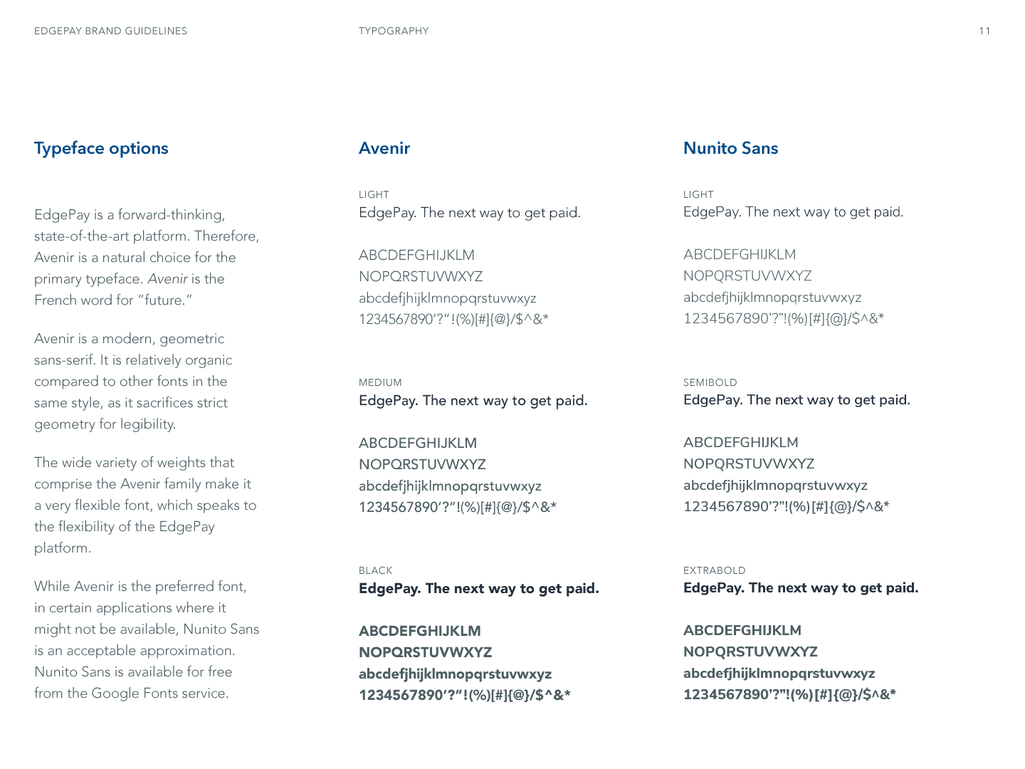 EdgePay Brand Guide - Typography