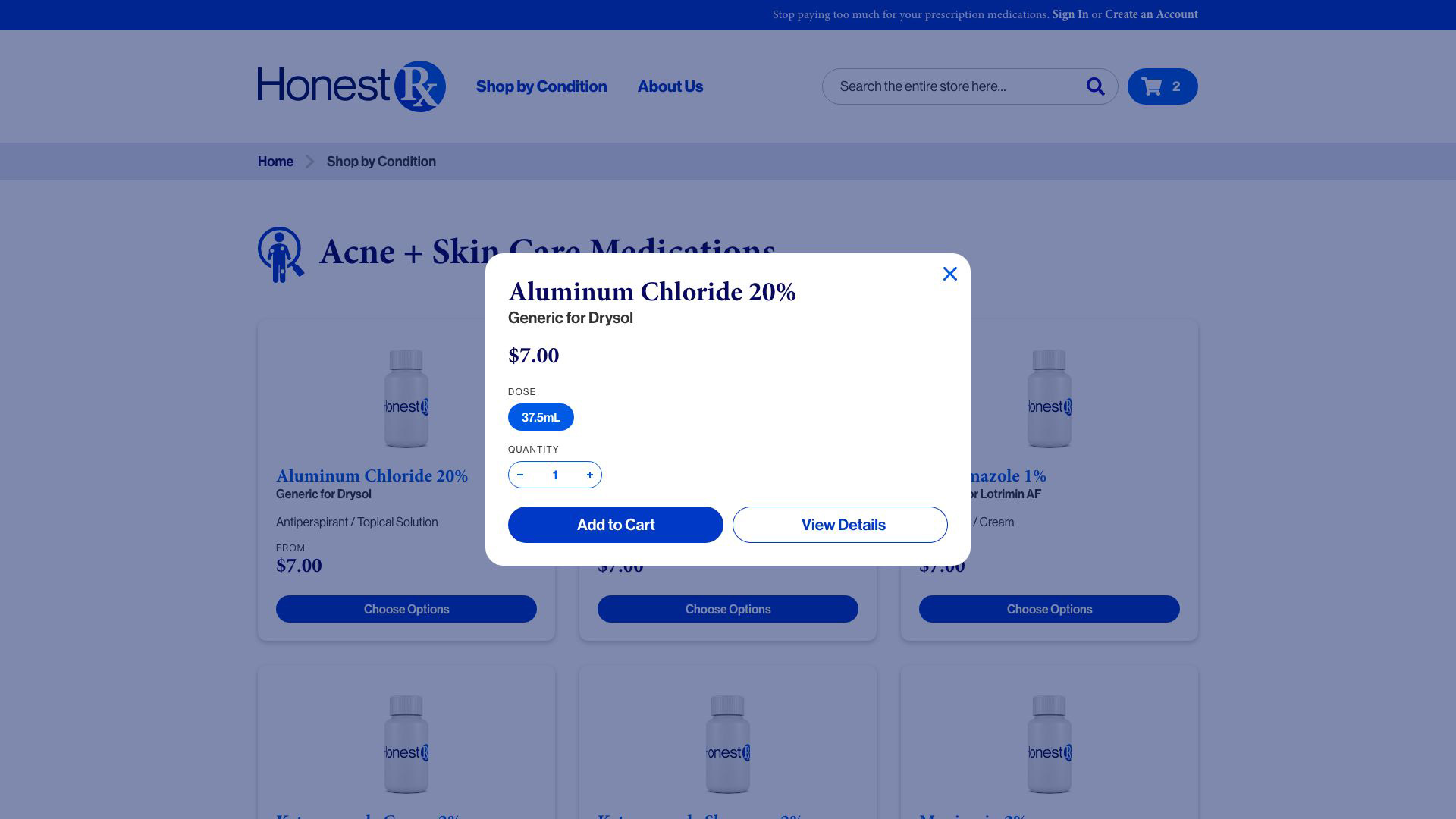 HonestRx UI - Medication Quick View