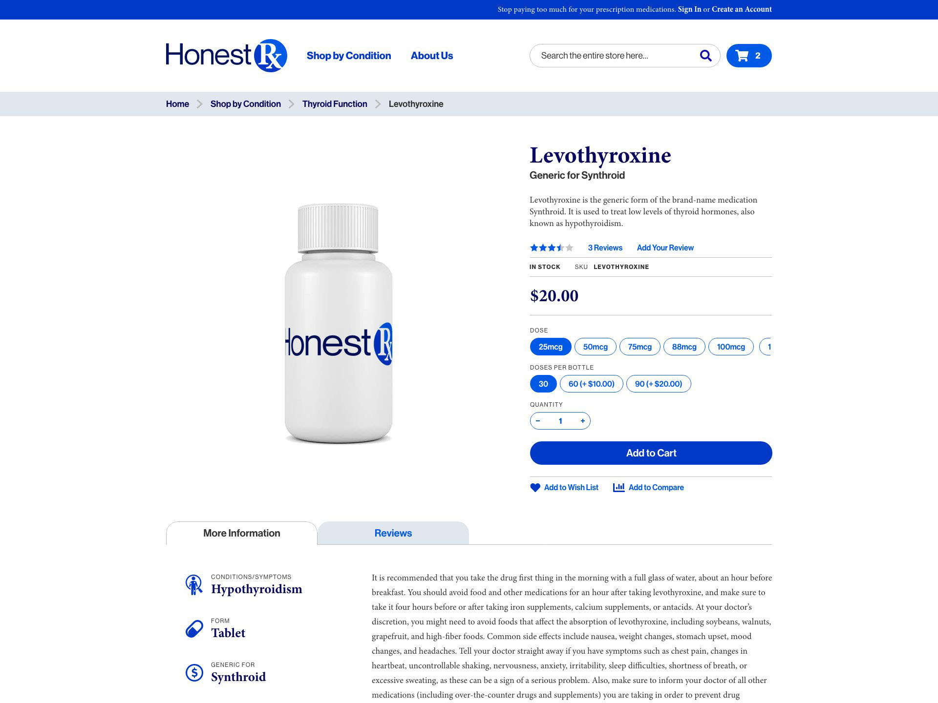 HonestRx UI - Medication Details