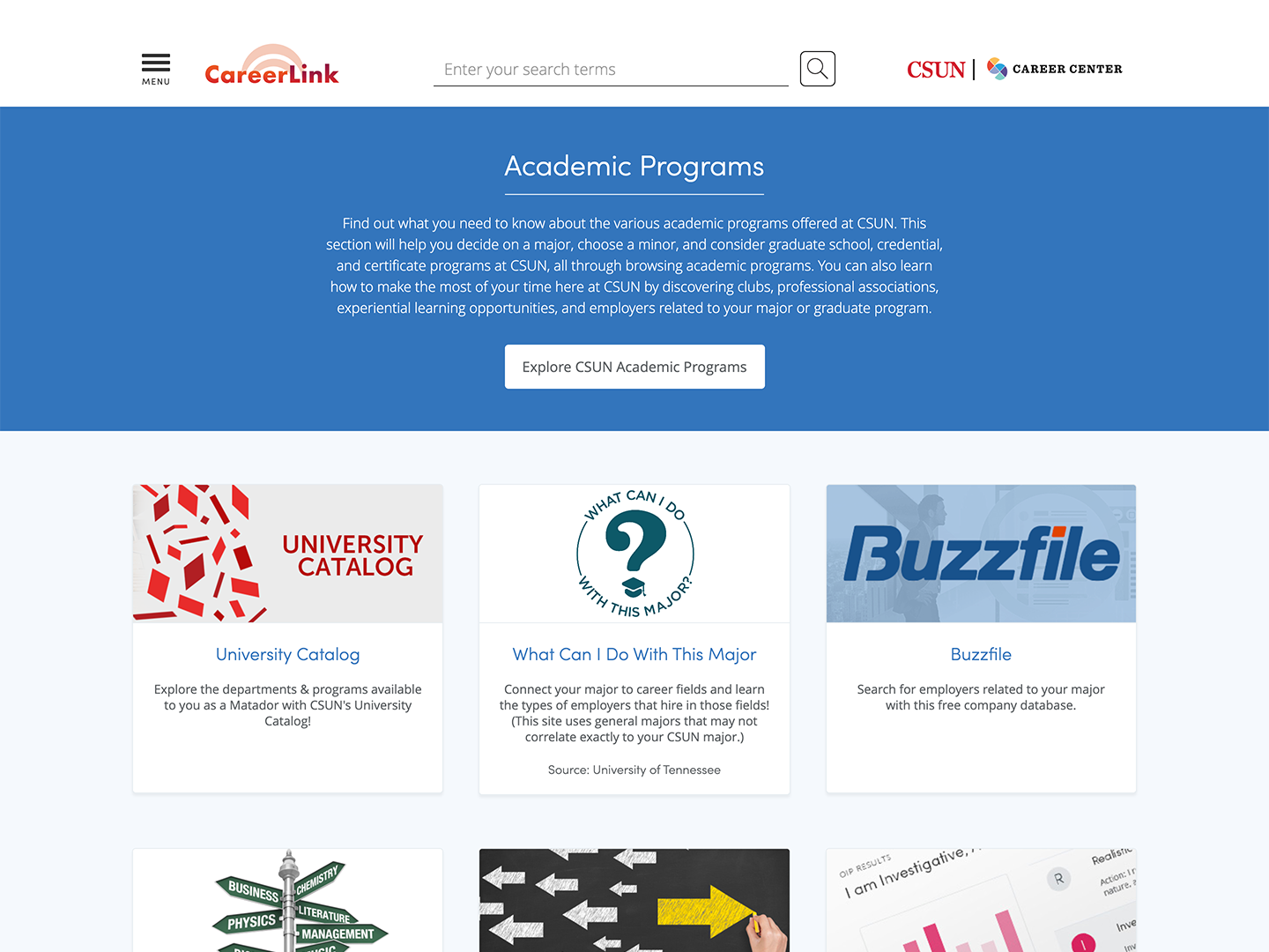 CSUN UI - Academic Programs Landing Page